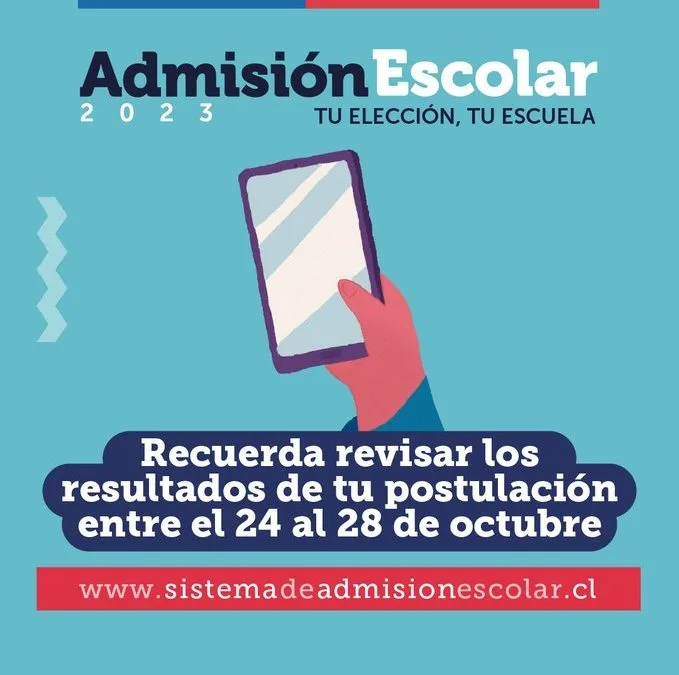 Resultados del proceso de admisión escolar 2023.